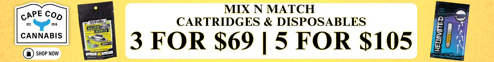 Shop Mix & Match Cartridges & Disposables Bundle and save at Cape Cod Cannabis in Wellfleet!