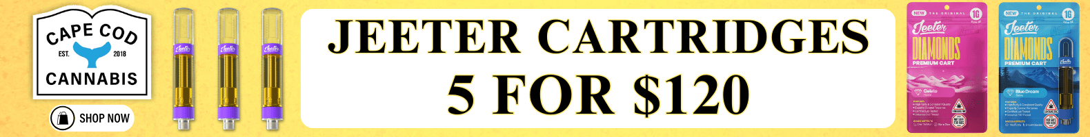 Shop Jeeter Cartridges Bundle and save at Cape Cod Cannabis in Wellfleet!